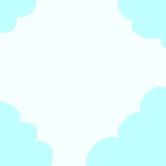 Blue clouds in an isolated corner on a blue background.