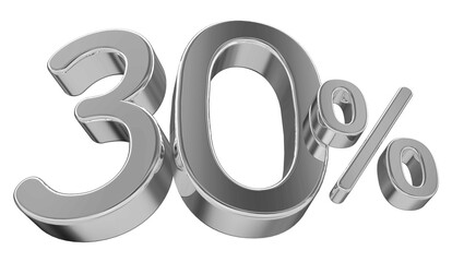 30 percent discount - 3d number silver