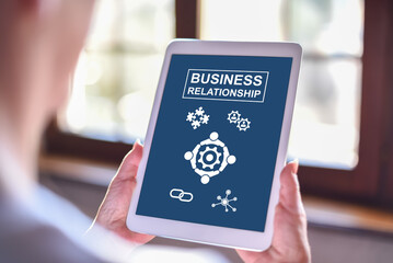 Business relationship concept on a tablet