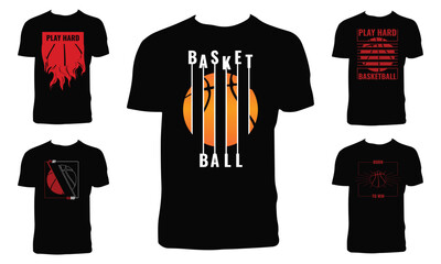 Basketball Tee Design Bundle. 
