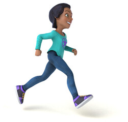 Fun 3D cartoon asian teenage girl