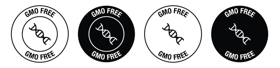 GMO Free Iconvector symbol in black color - obrazy, fototapety, plakaty