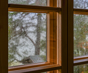 Summer storm outdside the summer cottage window