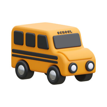 3d render school bus isolated
