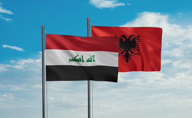 Iraq and Albania national flag