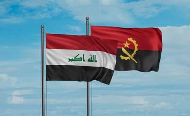 Iraq and Angola national flag