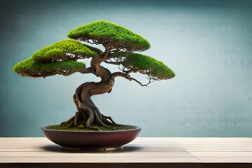 bonsai tree on a white background - obrazy, fototapety, plakaty