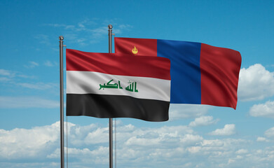 Mongolia and Iraq flag