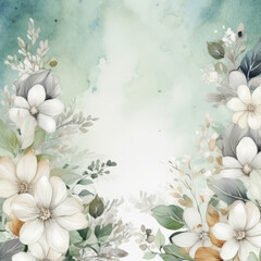 Watercolor pastel color flowers abstract background. Romantic botanical nature-inspired design.