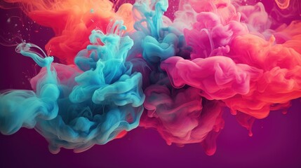 Obraz premium Multicolored Dense Liquid Smoky Abstract Background. Generative AI