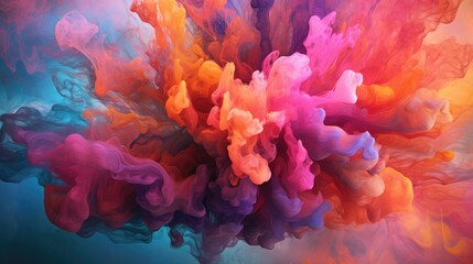 Obraz premium Multicolored Dense Liquid Smoky Abstract Background. Generative AI
