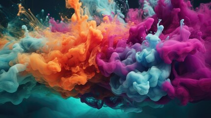 Fototapeta premium Multicolored Dense Liquid Smoky Abstract Background. Generative AI