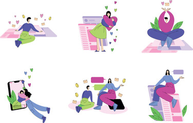 Social media flat illustration