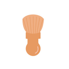 Wooden bamboo shaving brush on isolated white background. Barber shop tool. 