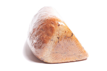 Yeast-free buckwheat bread in a package isolated on white background.