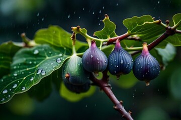 branch of figs in rain