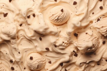 Close Up Texture Of Cookie Dough Ice Cream Banner Panorama