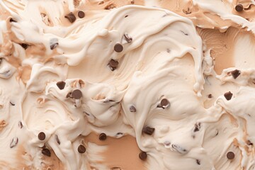 Close Up Texture Of Cookie Dough Ice Cream Banner Panorama