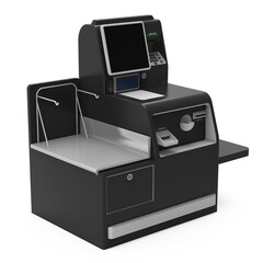 Self Service Cash Register Isolated