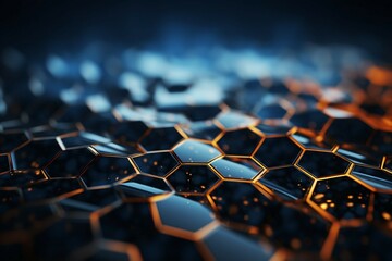A 3D rendering reveals the dynamic beauty of a digital hexagonal graphic