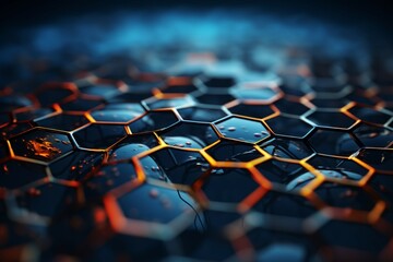 Explore the intricacies of a hexagonal graphic in vibrant 3D rendering