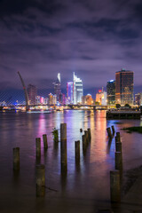 Naklejka premium Night city skyline in Ho Chi Minh City Vietnam