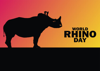 World Rhino Day Vector illustration. Suitable for greeting card, poster and banner