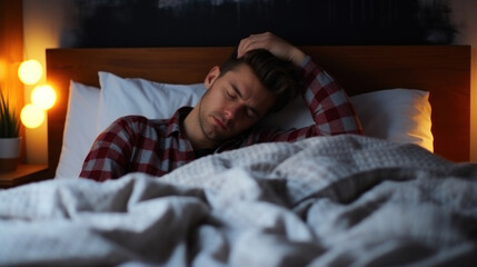 The man is not feeling well, experiencing an attack of pain