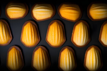 Fototapeta premium Madeleines, shell shaped buttery cakes