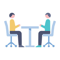 オフィスで会話する男性のイラスト