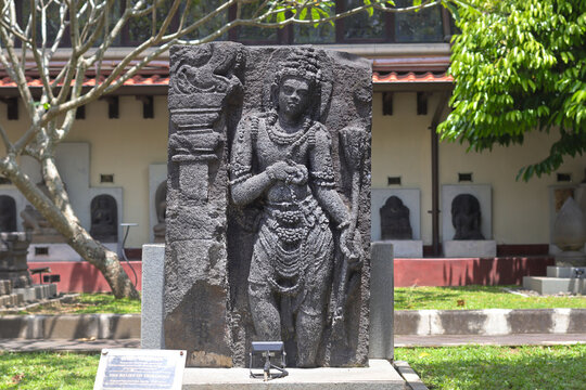 The statue of Tribangga is a standing posture used in traditional Indian art in Hinduism, located in Museum Sonobudoyo. Yogyakarta, Indonesia - 21 01 2023.