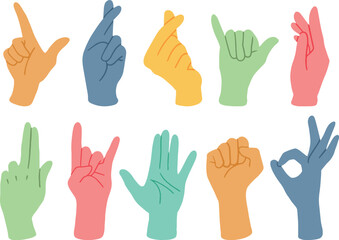 Fototapeta premium set of hand gestures