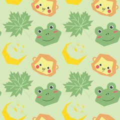 Cute animals kids seamless patterns