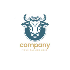 modern buffalo cow cart bull cattle dairy farm pet logo illustration icon flat t shirt design 