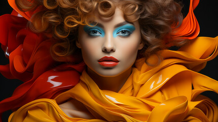 Fashion Art Portrait.  Beauty Model Girl