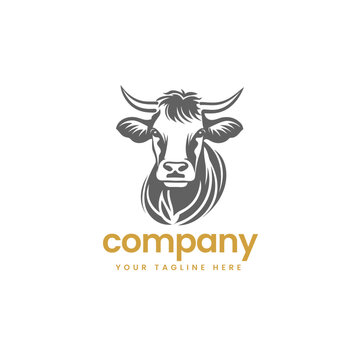 vintage buffalo cow cart bull cattle dairy farm pet logo illustration icon flat t shirt design 