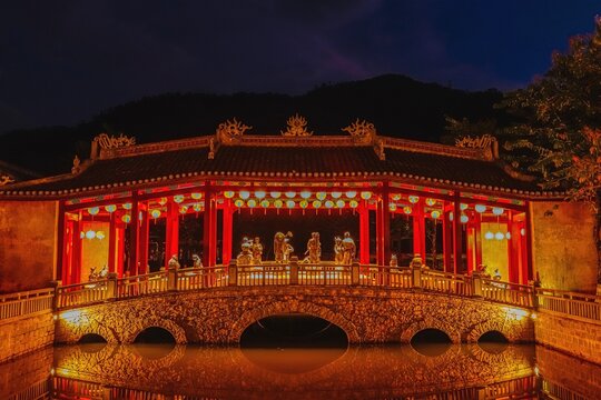 view of the palace at night