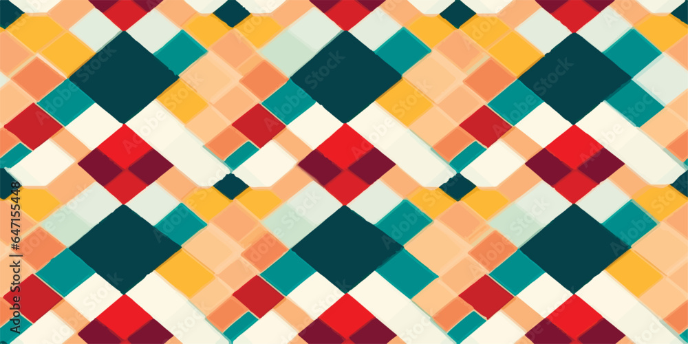 Poster mid-century geometric abstract pattern with simple shapes and beautiful color palette. simple geomet