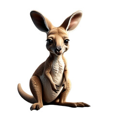 Realistic Cute Kangaroo 3D Model