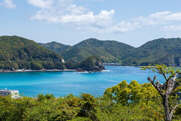 Fototapeta na wymiar Landscape of hiwasa coast line ( minami town, tokushima, shikoku, japan )