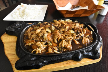 Chinese food in a restaurant