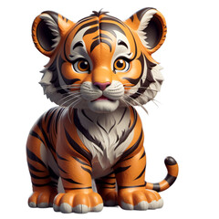 Realistic Cute Tiger 3D Model