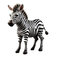 Fototapeta na wymiar Realistic Cute Zebra 3D Model