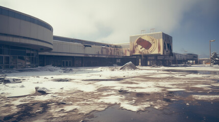 Fototapeta na wymiar Abandoned shopping mall building
