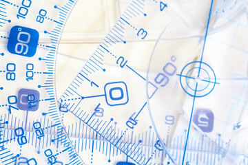 Fototapeta premium Plastic rulers on the white