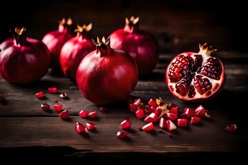 pomegranate on a dark background