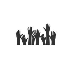 Obraz premium Hands up flat style vector illustration