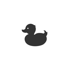 Duck toy icon. Inflatable rubber duck. Vector illustration, flat design element