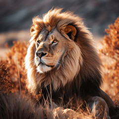 Obraz premium male lion portrait