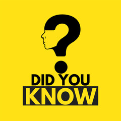 Did you know, question mark and face outline design 